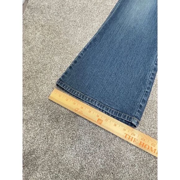 Angels womens flare jeans sz 7 mid rise blue jeans Y2K decor sequins embroidery - Picture 4 of 12